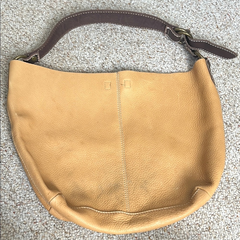 Lucky Brand Vintage Tan Leather Hobo Bag - Picture 2 of 11